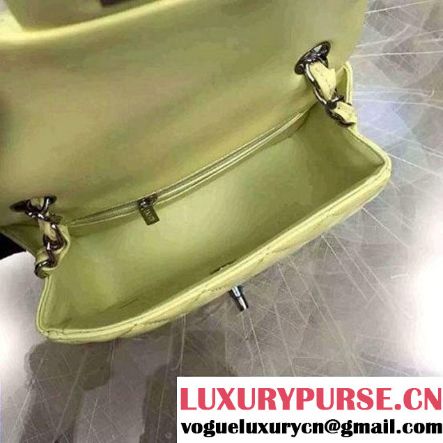 Chanel Mini Classic Flap Bag In Yellow Smooth Calfskin (2A057-6042213 )