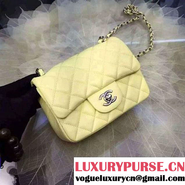 Chanel Mini Classic Flap Bag In Yellow Smooth Calfskin (2A057-6042213 )