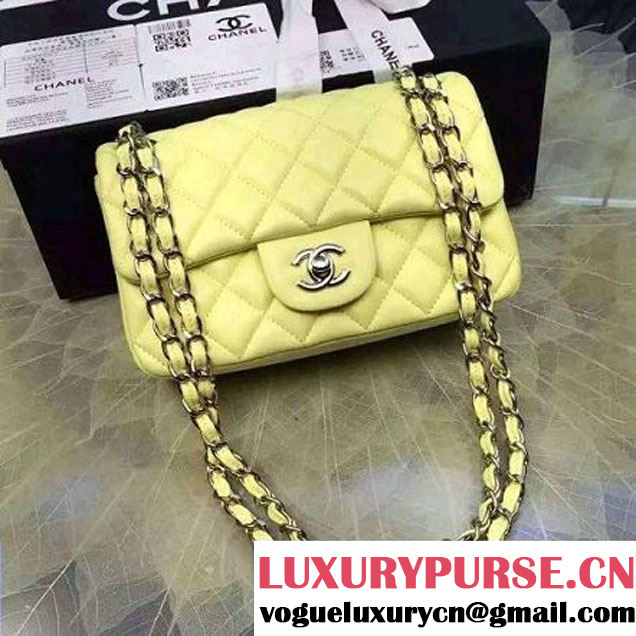 Chanel Small Classic Flap Bag In Yellow Smooth Calfskin (2A057-6042214 )