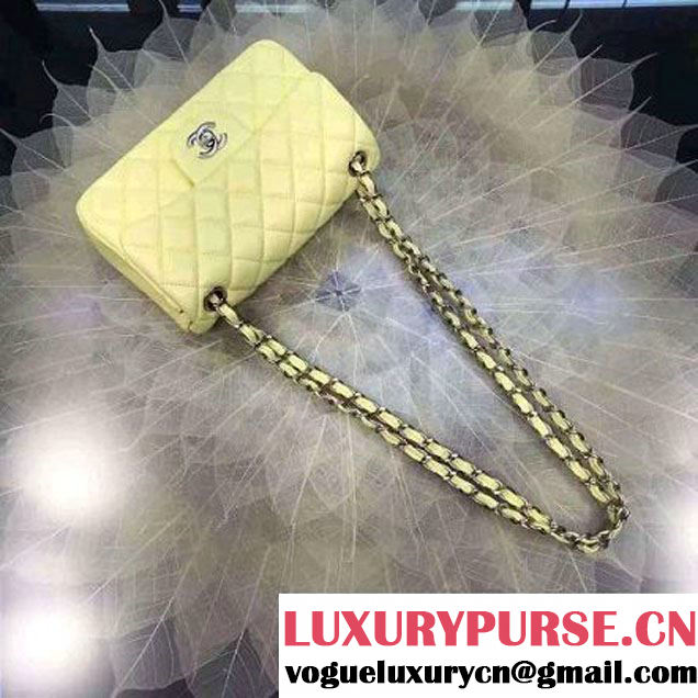 Chanel Small Classic Flap Bag In Yellow Smooth Calfskin (2A057-6042214 )