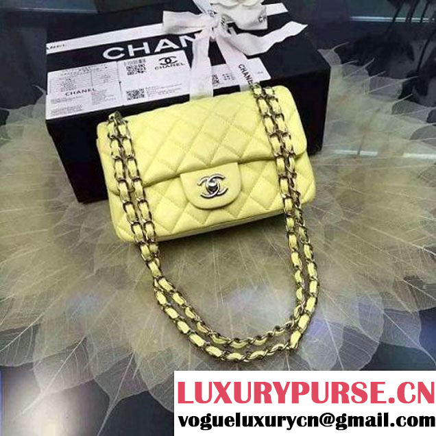 Chanel Small Classic Flap Bag In Yellow Smooth Calfskin (2A057-6042214 )