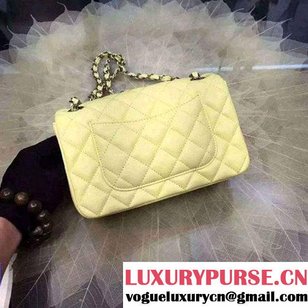 Chanel Small Classic Flap Bag In Yellow Smooth Calfskin (2A057-6042214 )