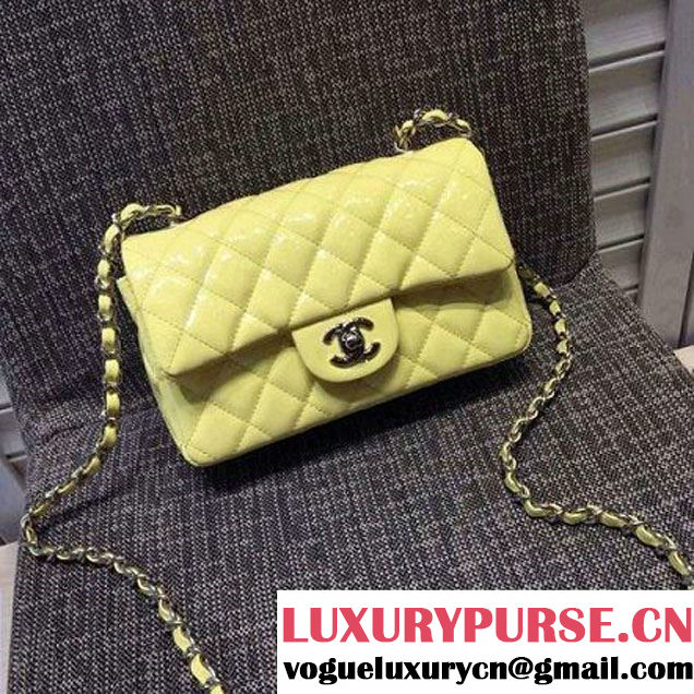 Chanel Small Classic Flap Bag In Yellow Patent Calfskin (FTH-6042215 )