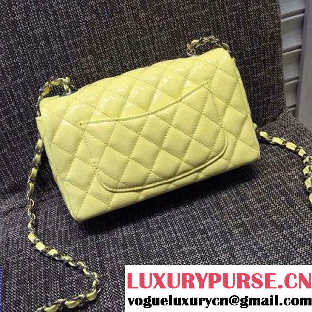 Chanel Small Classic Flap Bag In Yellow Patent Calfskin (FTH-6042215 )
