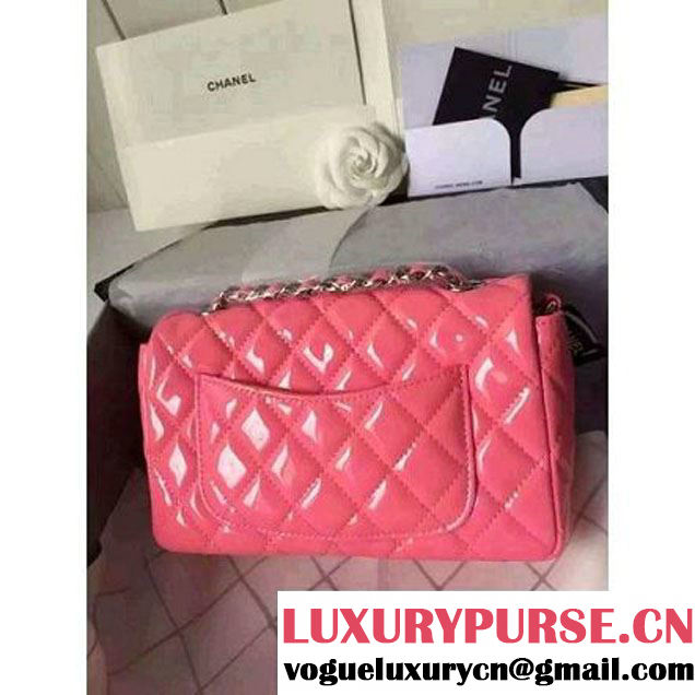 Chanel Small Classic Flap Bag In Rosy Patent Calfskin (FTH-6042216 )
