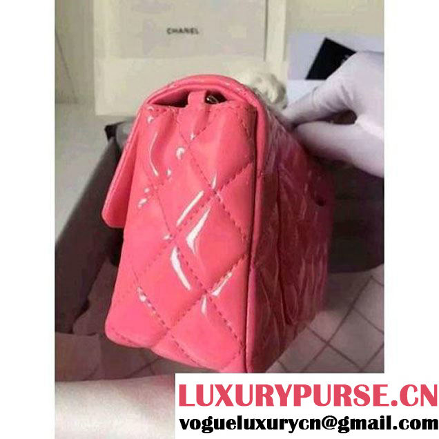 Chanel Small Classic Flap Bag In Rosy Patent Calfskin (FTH-6042216 )