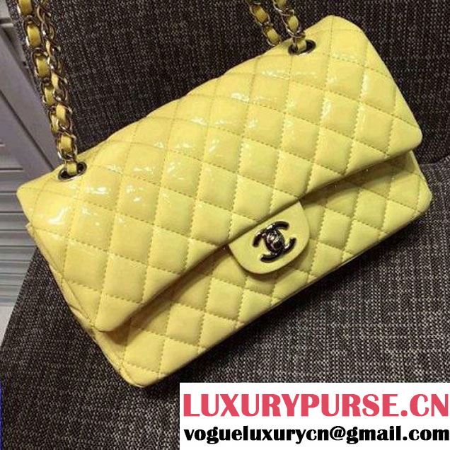 Chanel Medium Classic Flap Bag In Yellow Patent Calfskin (FTH-6042217 )