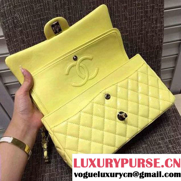 Chanel Medium Classic Flap Bag In Yellow Patent Calfskin (FTH-6042217 )