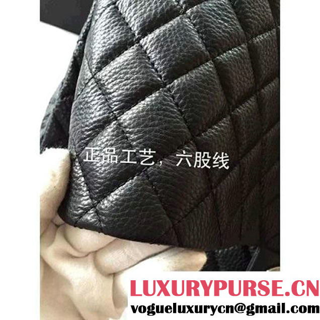 Chanel Metallic Calfskin XXL Large Classic Flap Bag Black A91169 S/S 2016 (1A001-6042703 )