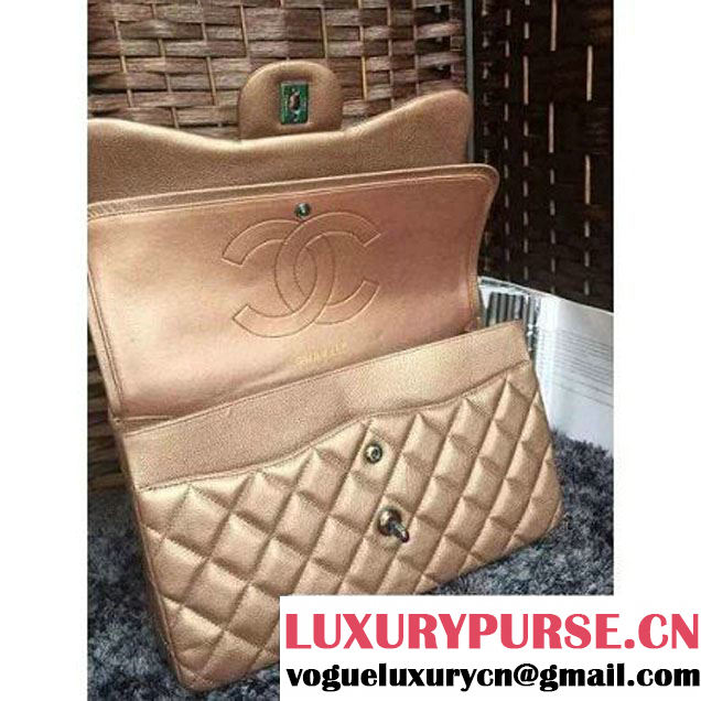 Chanel Jumbo Classic Double Flap Bag In Iridescent Calfskin Bronze (1A086-6051004 )