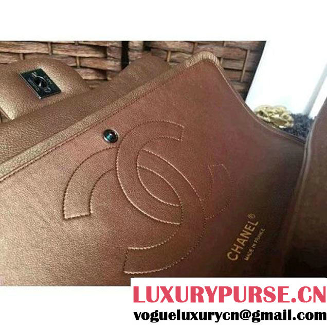 Chanel Jumbo Classic Double Flap Bag In Iridescent Calfskin Bronze (1A086-6051004 )