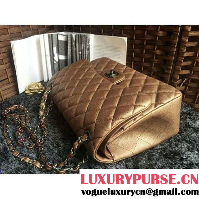 Chanel Jumbo Classic Double Flap Bag In Iridescent Calfskin Bronze (1A086-6051004 )