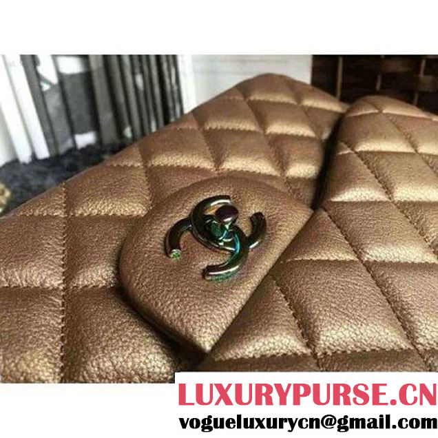 Chanel Jumbo Classic Double Flap Bag In Iridescent Calfskin Bronze (1A086-6051004 )