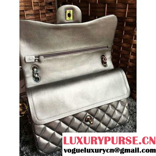 Chanel Jumbo Classic Double Flap Bag In Iridescent Calfskin Grey (1A086-6051005 )