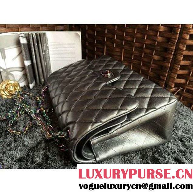 Chanel Jumbo Classic Double Flap Bag In Iridescent Calfskin Grey (1A086-6051005 )