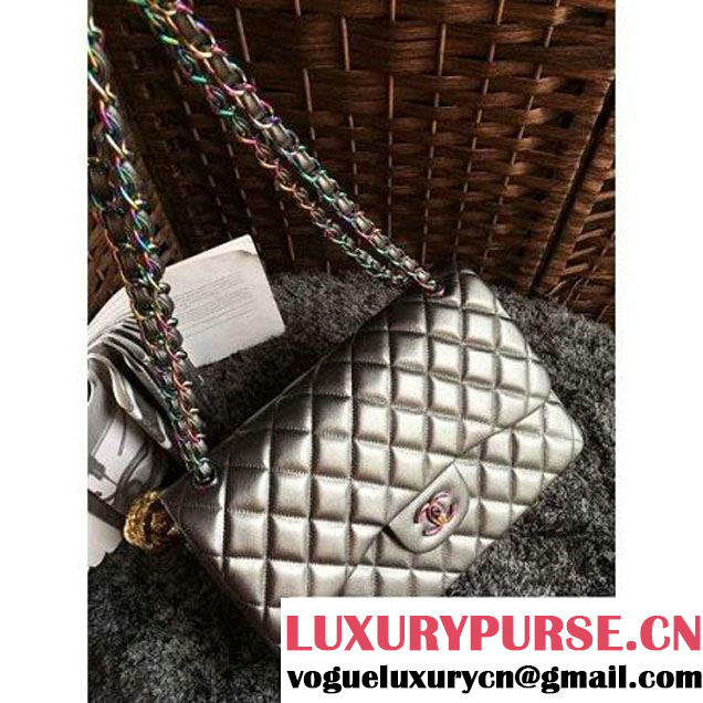 Chanel Jumbo Classic Double Flap Bag In Iridescent Calfskin Grey (1A086-6051005 )