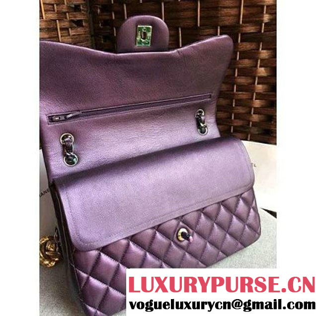 Chanel Jumbo Classic Double Flap Bag In Iridescent Calfskin Purple (1A086-6051006 )