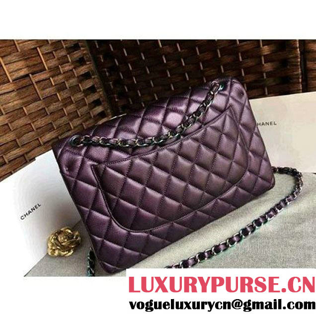 Chanel Jumbo Classic Double Flap Bag In Iridescent Calfskin Purple (1A086-6051006 )