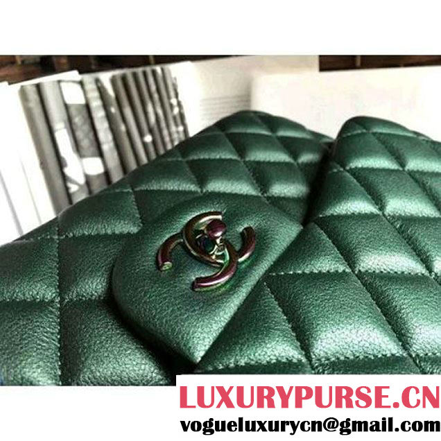 Chanel Jumbo Classic Double Flap Bag In Iridescent Calfskin Green (1A086-6051007 )