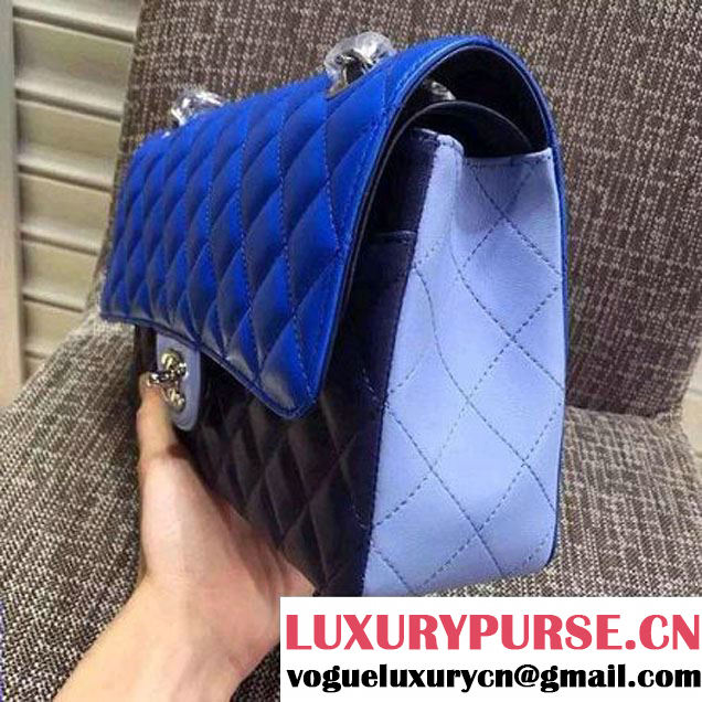 Chanel Medium Lambskin Muticolor Classic Flap Bag Blue/Navy (FTH-6052502 )