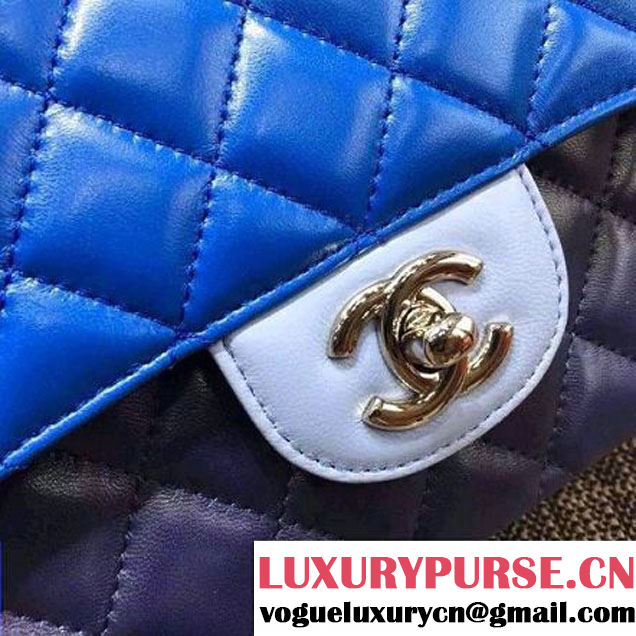 Chanel Medium Lambskin Muticolor Classic Flap Bag Blue/Navy (FTH-6052502 )