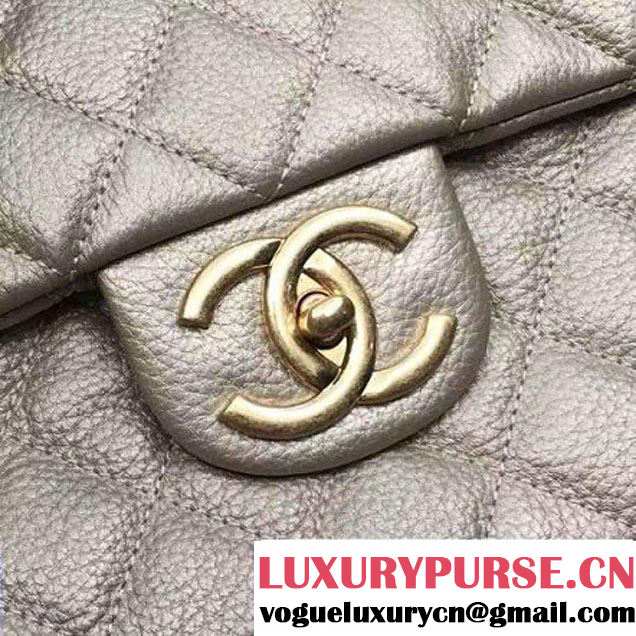 Chanel Metallic Calfskin XXL Large Classic Flap Bag Gold A91169 S/S 2016 (2A057-6052304 )