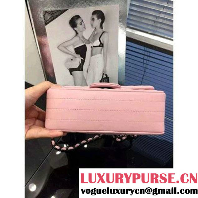Chanel Small Chevron Quilting Classic Flap Bag Pink (BH) 2016 (2A046-6052804 )