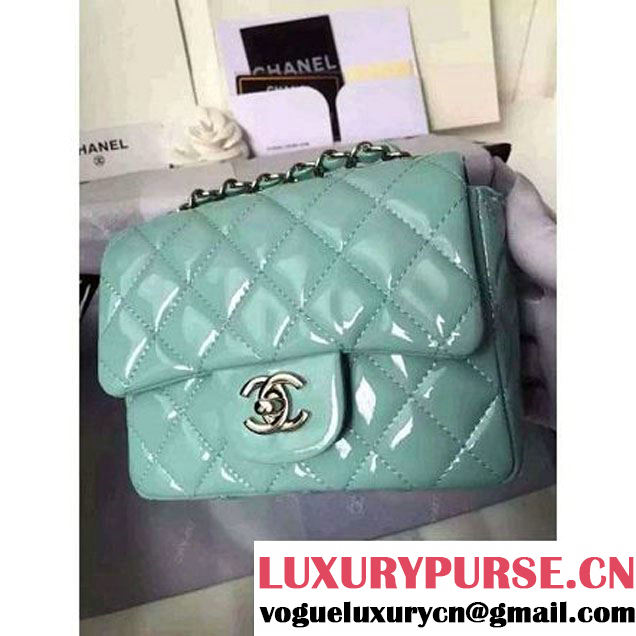 Chanel Mini Classic Flap Bag In Rosy Patent Calfskin Light Green (FTH-6061316 )