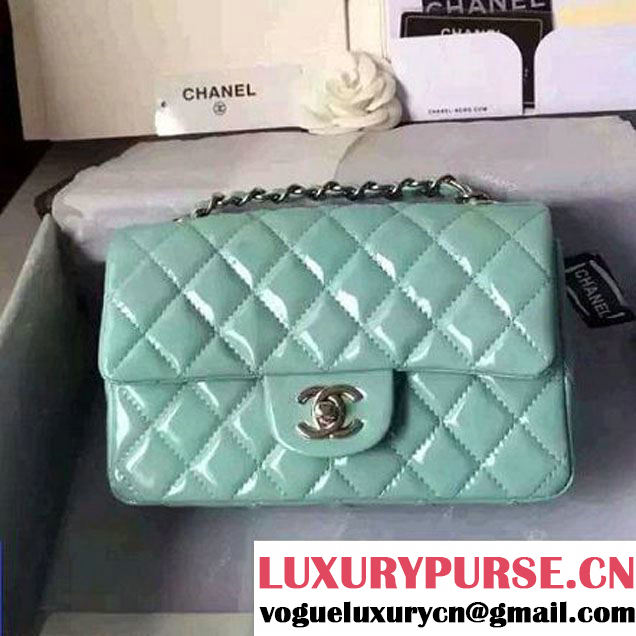 Chanel Small Classic Flap Bag In Rosy Patent Calfskin Light Green (FTH-6061317 )