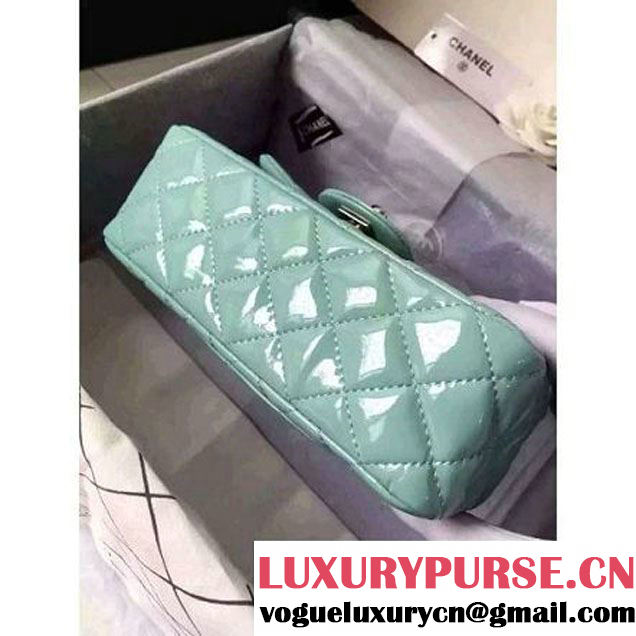 Chanel Small Classic Flap Bag In Rosy Patent Calfskin Light Green (FTH-6061317 )