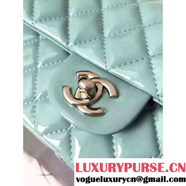 Chanel Small Classic Flap Bag In Rosy Patent Calfskin Light Green (FTH-6061317 )