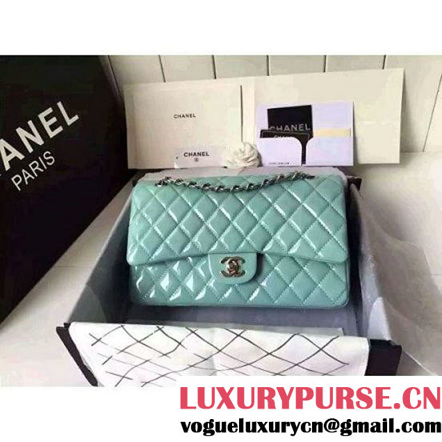 Chanel Medium Classic Flap Bag In Rosy Patent Calfskin Light Green (FTH-6061318 )