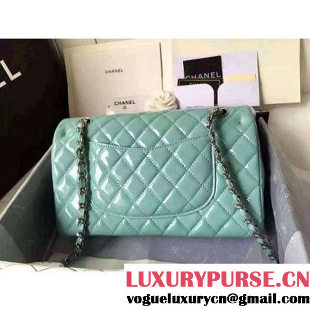 Chanel Medium Classic Flap Bag In Rosy Patent Calfskin Light Green (FTH-6061318 )