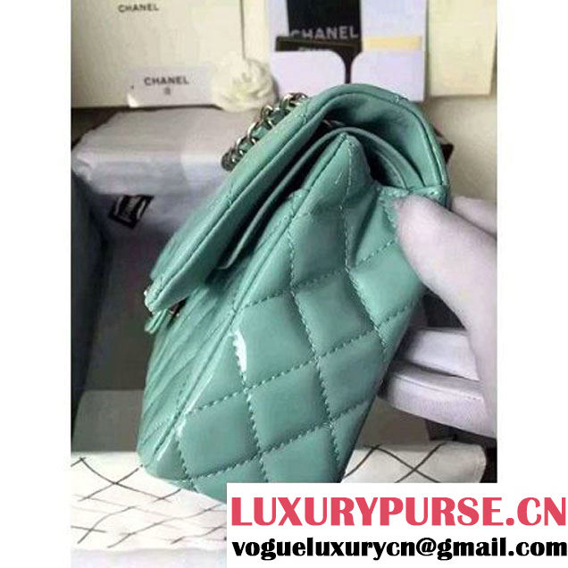 Chanel Medium Classic Flap Bag In Rosy Patent Calfskin Light Green (FTH-6061318 )