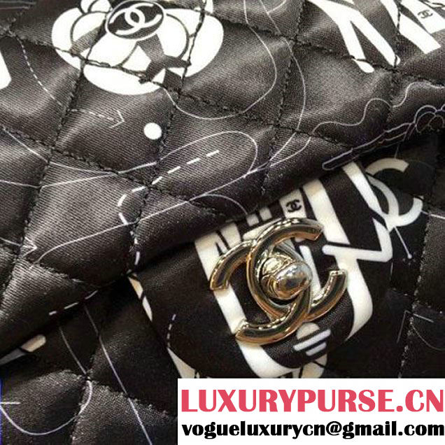 Chanel Airline Printed Classic Flap Medium Bag Black 2016 (KN-6062403 )