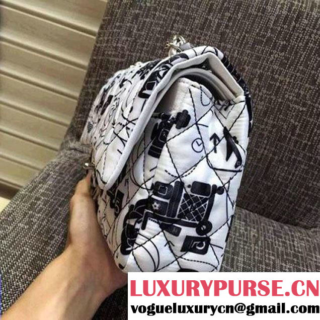 Chanel Airline Printed Classic Flap Medium Bag White 2016 (KN-6062404 )