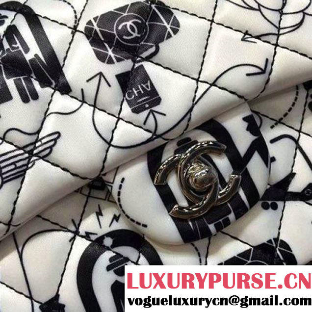 Chanel Airline Printed Classic Flap Medium Bag White 2016 (KN-6062404 )