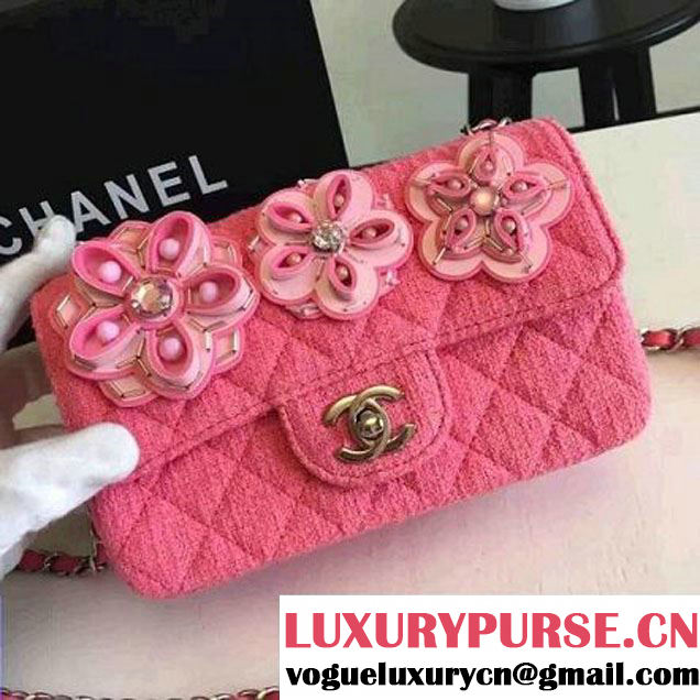 Chanel Tweed Flower Small Classic Flap Bag 2016 (KN-6070601 )