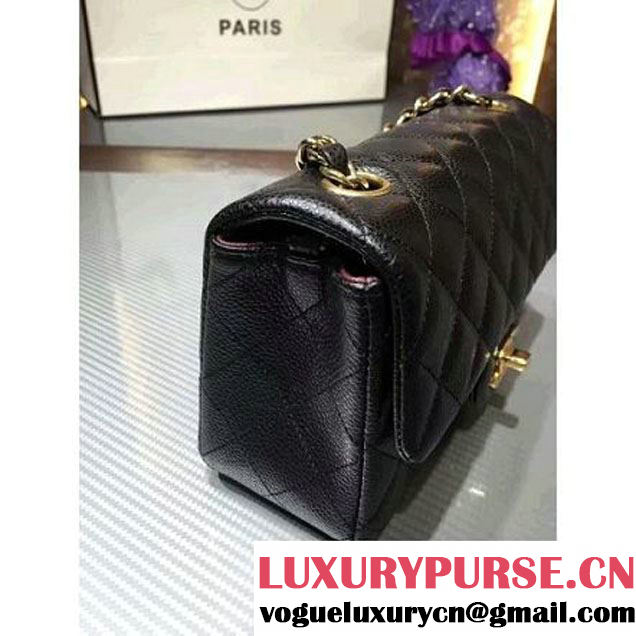 Chanel 1116 Mini Rectangular Caviar Calfskin Classic Flap Bag Black (MC-6082901 )