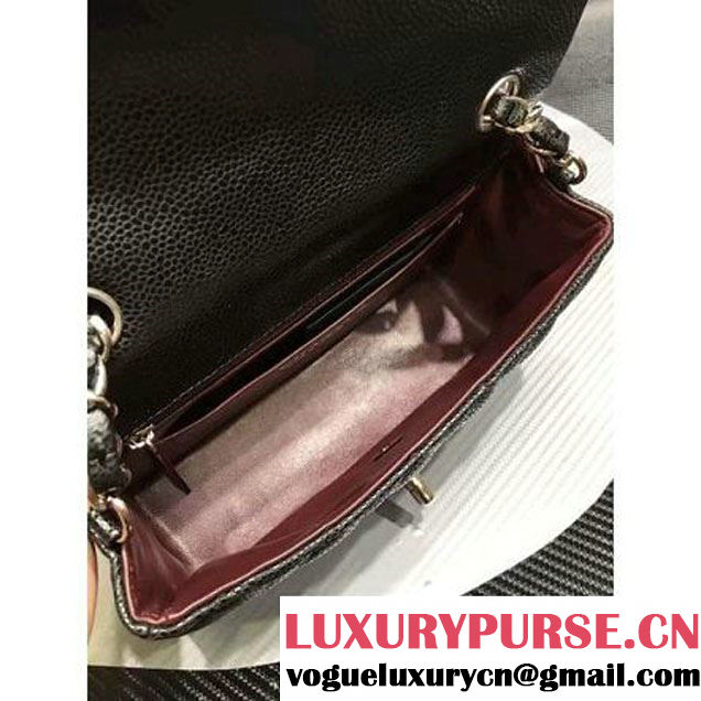 Chanel 1116 Mini Rectangular Caviar Calfskin Classic Flap Bag Black (MC-6082901 )
