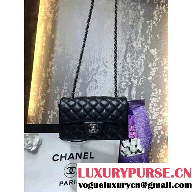 Chanel 1116 Mini Rectangular Caviar Calfskin Classic Flap Bag Black (MC-6082901 )