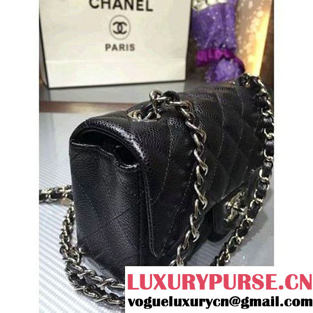 Chanel 1116 Mini Rectangular Caviar Calfskin Classic Flap Bag Black (MC-6082901 )