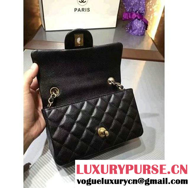 Chanel 1116 Mini Rectangular Caviar Calfskin Classic Flap Bag Black (MC-6082901 )