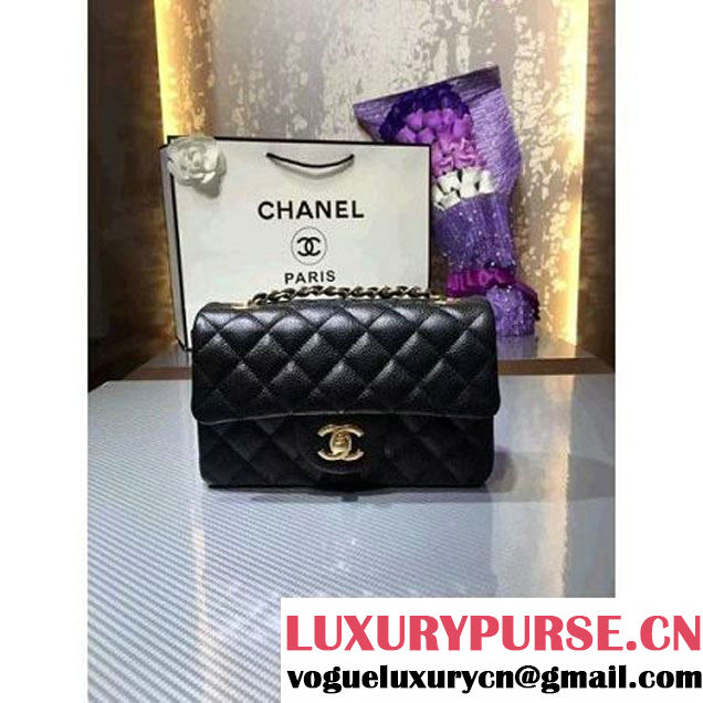 Chanel 1116 Mini Rectangular Caviar Calfskin Classic Flap Bag Black (MC-6082901 )