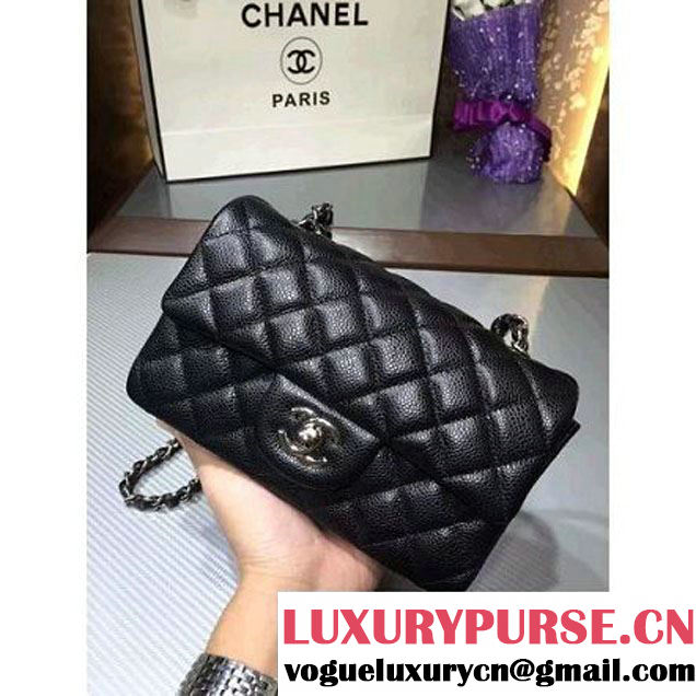 Chanel 1116 Mini Rectangular Caviar Calfskin Classic Flap Bag Black (MC-6082901 )