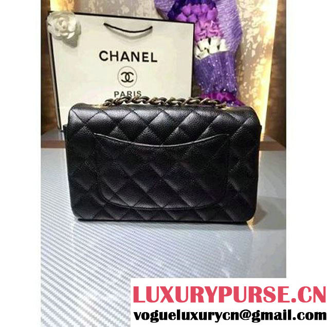 Chanel 1116 Mini Rectangular Caviar Calfskin Classic Flap Bag Black (MC-6082901 )