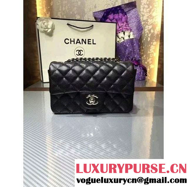 Chanel 1116 Mini Rectangular Caviar Calfskin Classic Flap Bag Black (MC-6082901 )