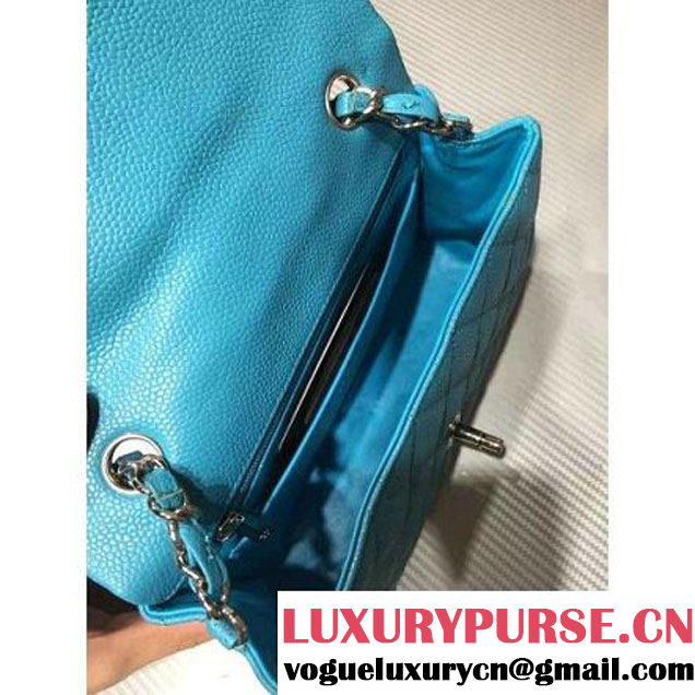 Chanel 1116 Mini Rectangular Caviar Calfskin Classic Flap Bag Aqua Blue (MC-6082902 )