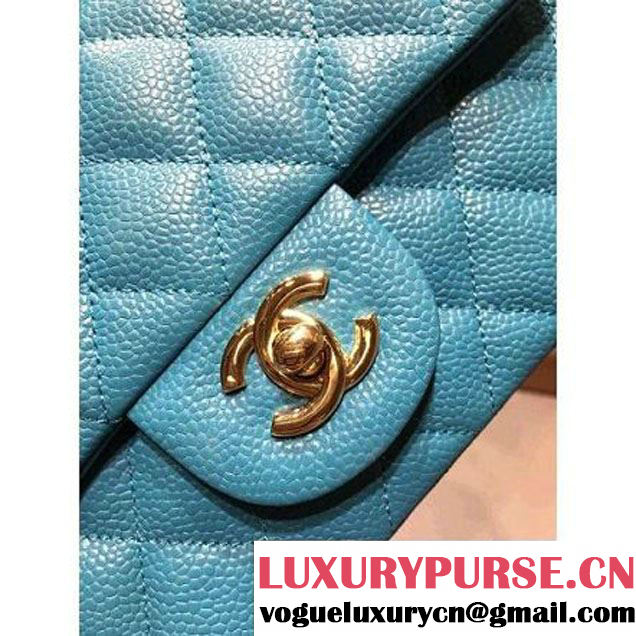 Chanel 1116 Mini Rectangular Caviar Calfskin Classic Flap Bag Aqua Blue (MC-6082902 )