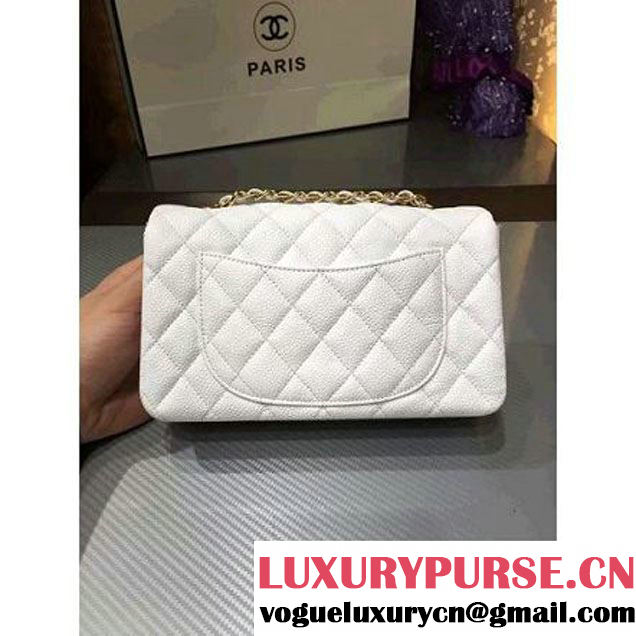 Chanel 1116 Mini Rectangular Caviar Calfskin Classic Flap Bag White (MC-6082903 )